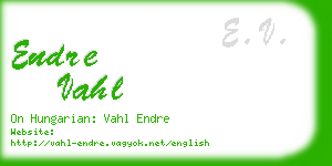 endre vahl business card